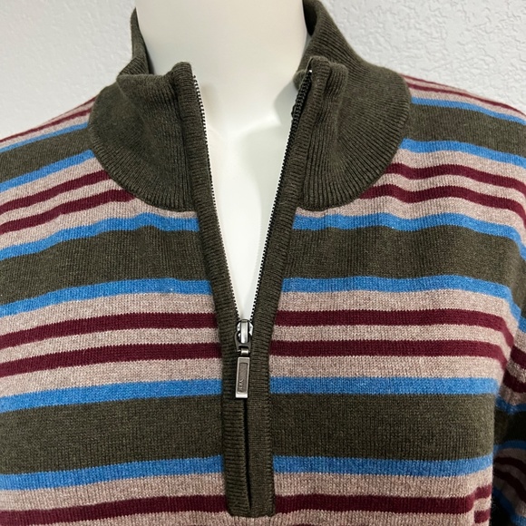 Vintage L.L. Bean Zip Up Cotton/Cashmere Pullover Sweater - Picture 3 of 8